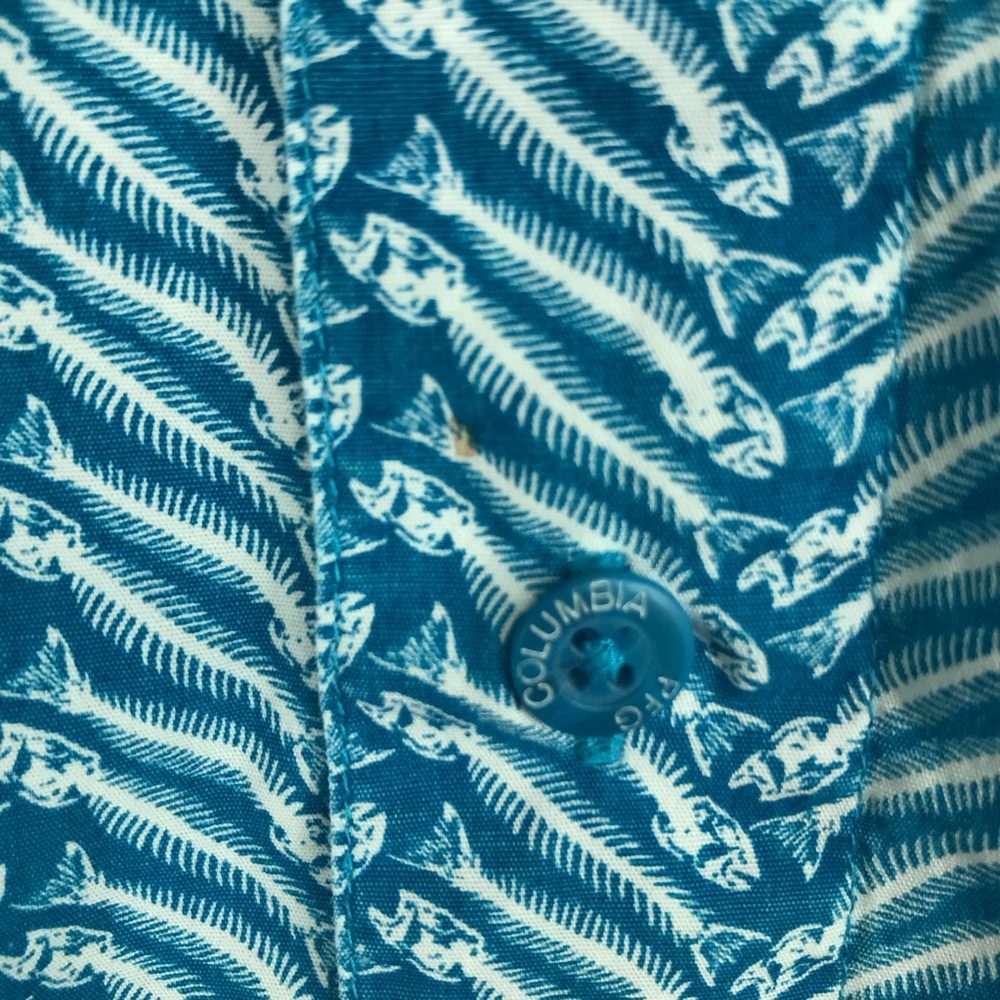 PFG S/S Vented Button Up Fish Bones Fishing Shirt - Picture 8 of 8